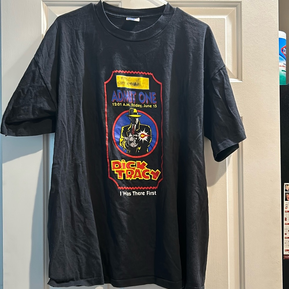 Dick Tracy Admit One I was there First Black XL Vintage Promo Shirt